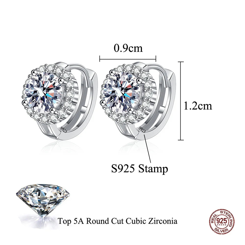 Elegant 925 Sterling Silver Huggie Earrings for Women – Sparkling Zirconia, Perfect Daily Wear or Gift Mina
