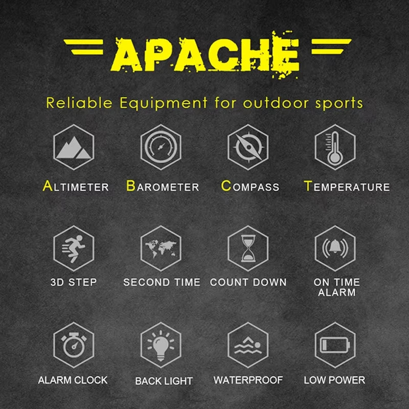 North Edge Apache Smartwatch for Men – Altimeter, Barometer, Compass, Waterproof Hiking Watch