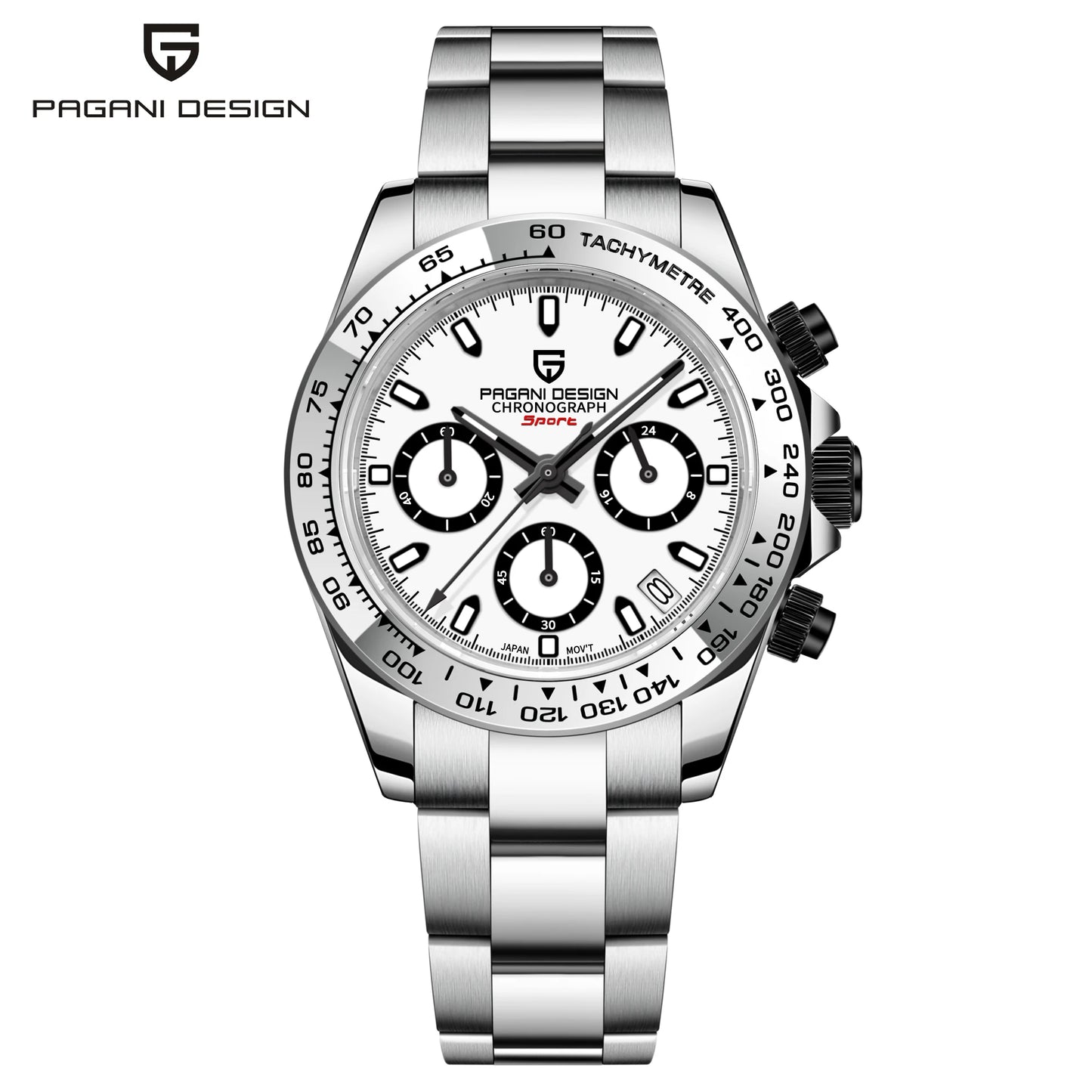 PAGANI Design 1727 – Women's Multifunction Quartz Chronograph Watch, 316L Stainless Steel, 100M Waterproof