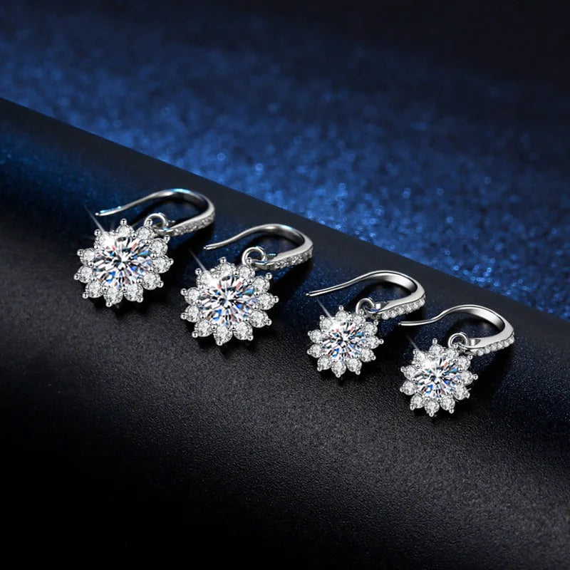 CClassic Sunflower S925 Sterling Silver Moissanite Earrings | Elegant & Stylish Jewelry for Every Occasion Henrietta