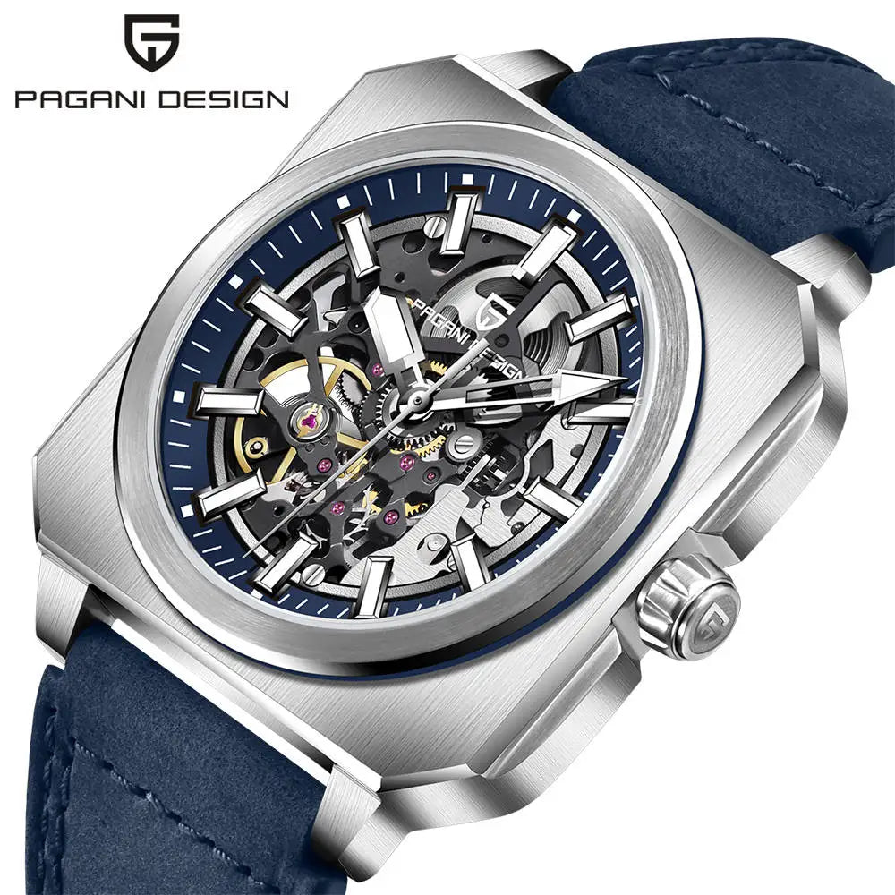 PAGANI DESIGN 1791 Skeleton Men’s Luxury Watch – Automatic Mechanical Sapphire Glass 5ATM Waterproof