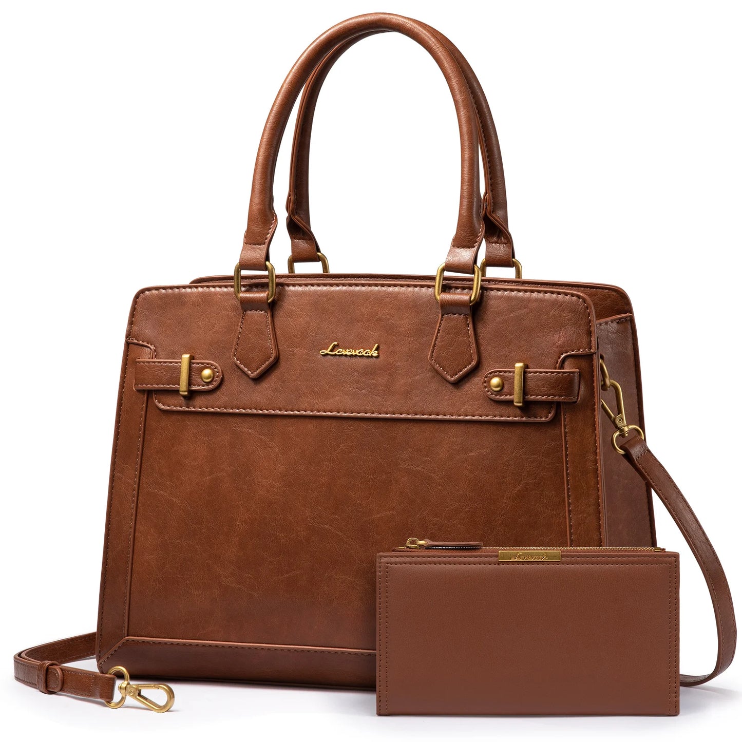 LOVEVOOK 2023 PU Leather Tote Bag Set for Women - 2pcs Handbags & Shoulder Bags Graciela