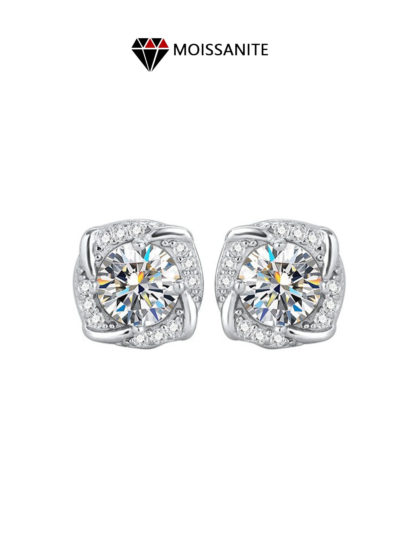 Sterling Silver Windmill Earrings – Moissanite Diamond Wedding Jewelry for Women, Elegant Special Occasion Accessories Nica