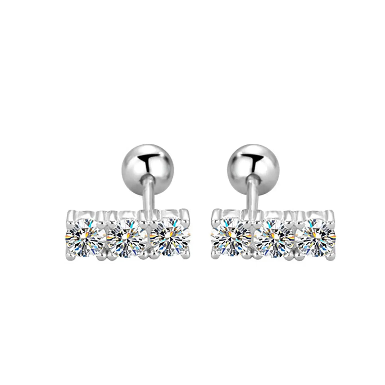 0.3 Carat Moissanite Straight Row Earrings – Luxury 925 Sterling Silver Trendy Design Joan