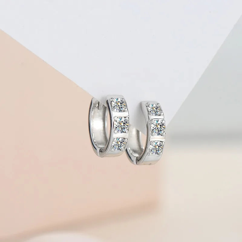 GRA Certified 925 Sterling Silver Moissanite Stud Earrings – 0.1ct Round Cut Diamond Fine Jewelry for Women Carly