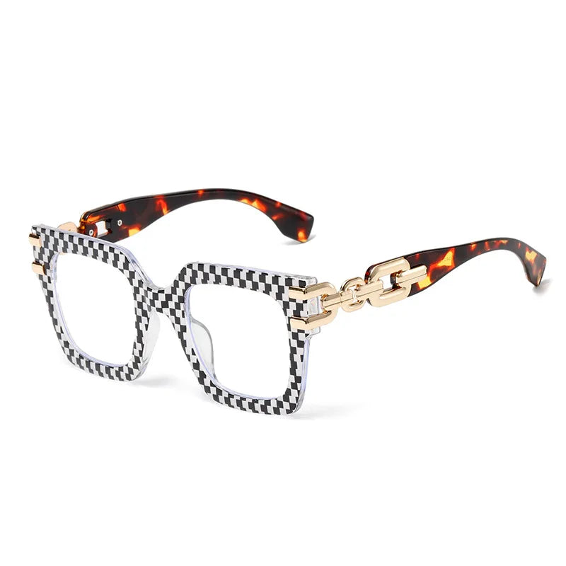 Stylish Anti-Blue Light Big Frame Eyewear: Pink Stripe & Tortoise Designs