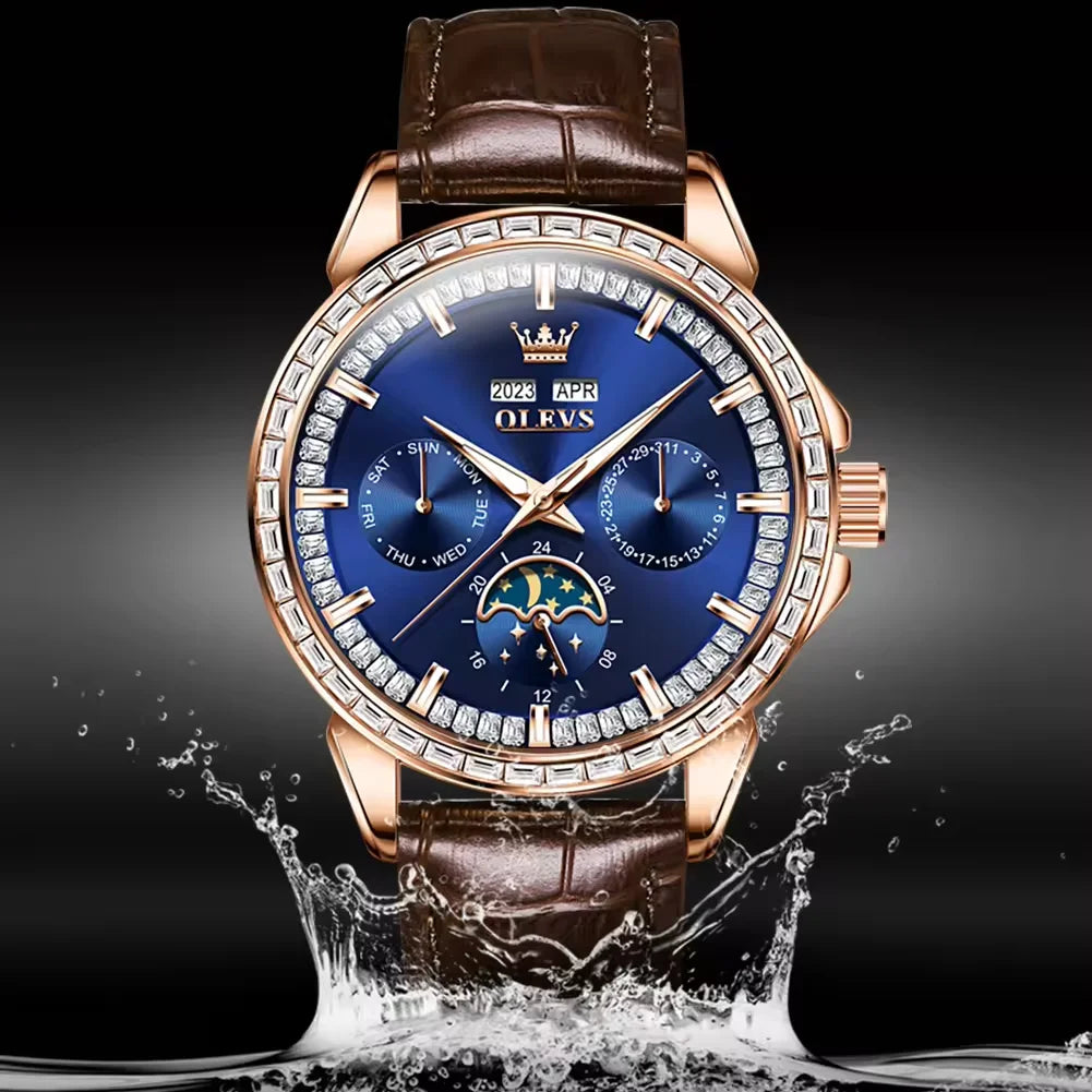 OLEVS 6695 Men's Luxury Watch - Automatic Mechanical, Waterproof, Business Dress Style