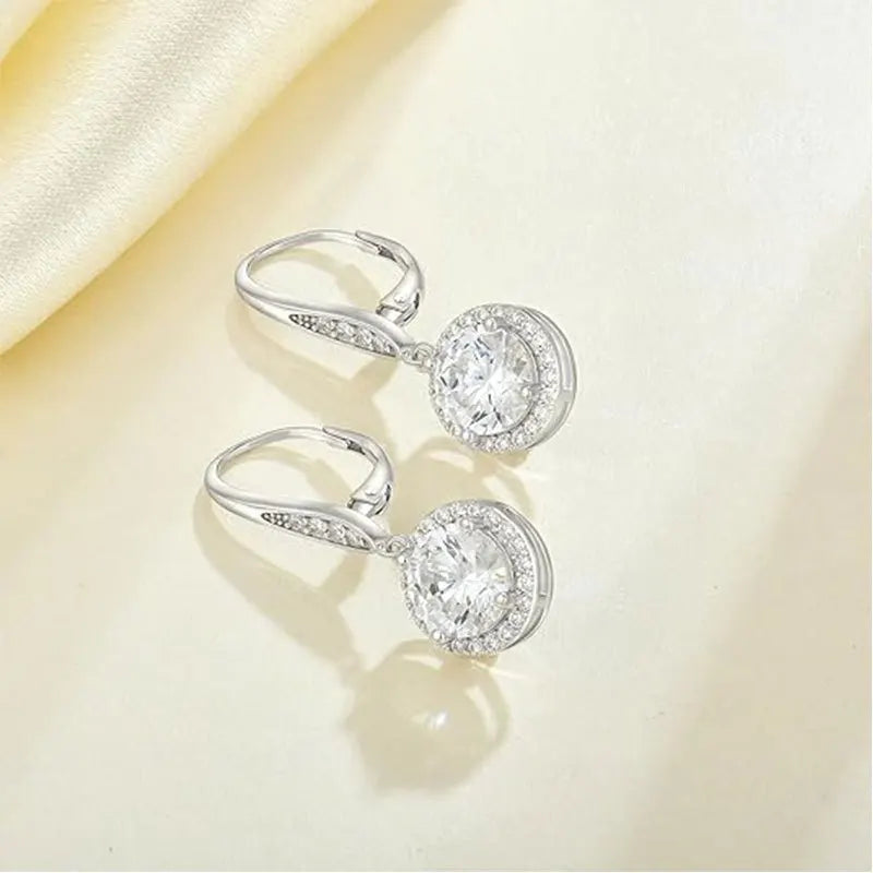 S925 Silver Moissanite Earrings | Elegant Wedding, Travel, and Daily Wear Jewelry Gift Aria