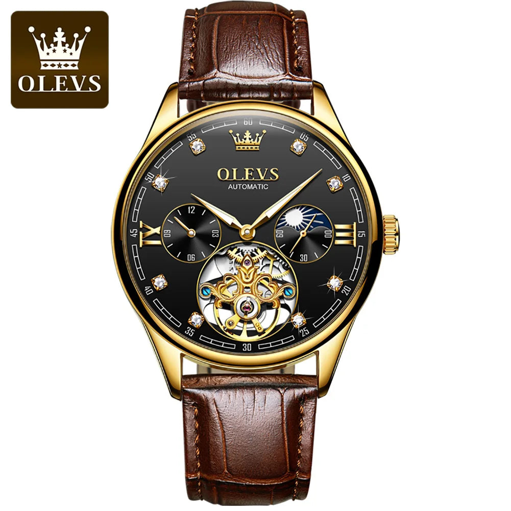 OLEVS 3601 Men's Luxury Automatic Watch - Top Brand Sport Mechanical Wristwatch, Custom Design