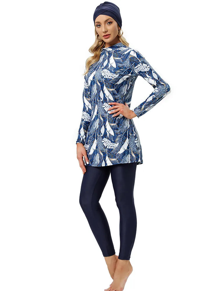 Printed Muslim Swimwear for Women | Plus-Size 3-Piece Burkini Kamila