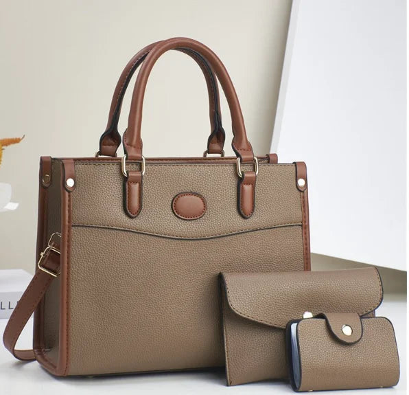 Women's 2-in-1 Designer Tote Bag – Stylish Handbag with Zipper Closure & Polyester Lining for All Seasons