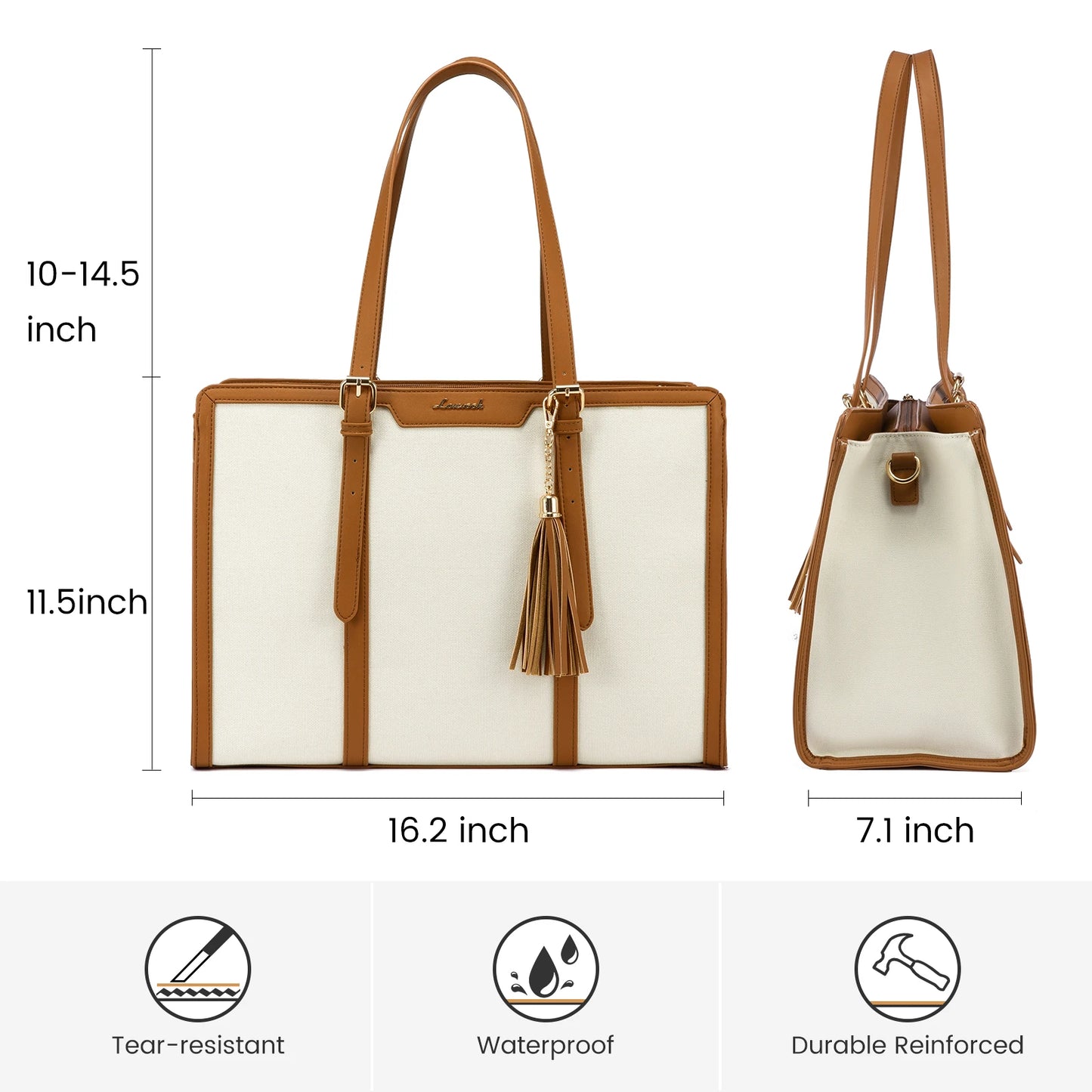 LOVEVOOK Laptop Tote Bag Set | 15.6/17 inch Briefcase for Women, Work & Travel Shaira