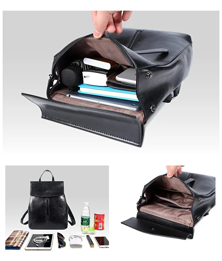 Realer Women’s Genuine Leather Backpack – 2021 Fashion Casual Vintage School Bag for Ladies Millie