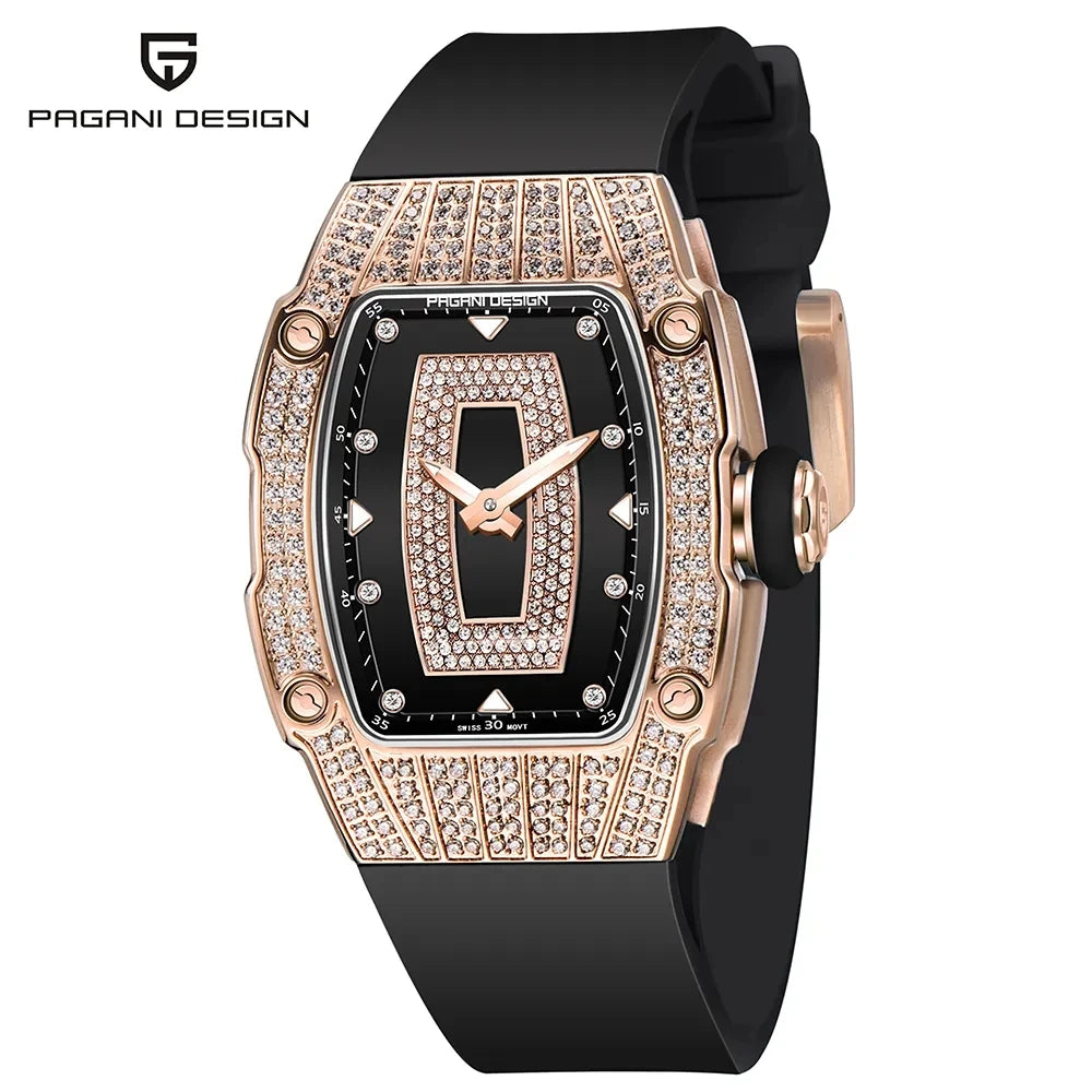 PAGANI DESIGN PD-YS013 – 2023 Luxury Women's Quartz Watch with Diamond Accents, Elegant Fashion Ladies Wristwatch for Gifting