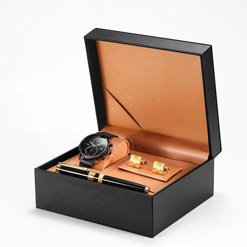 Sinobi Men’s Luxury Watch Gift Set – Business Wristwatch with Pen | Perfect Gift for Leader, Boyfriend, Husband, or Father Daniel