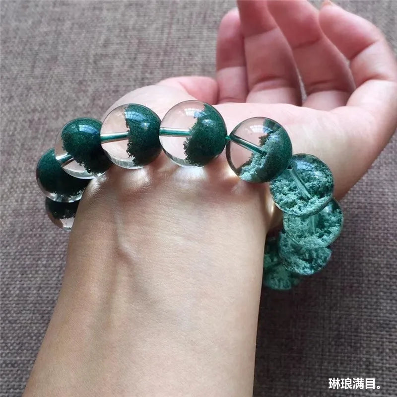 Natural Brazil Green Quartz Bracelet - Elegant Thousand-Layer Crystal Gold Single-Wrap for Men & Women