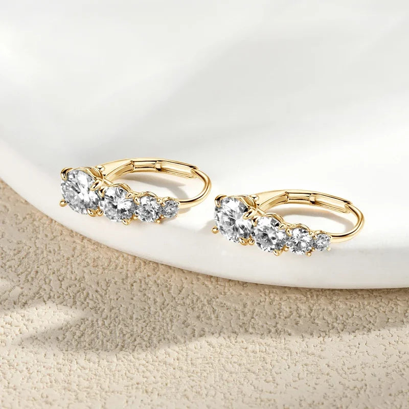 Elegant Moissanite Earrings | D/VVS Round Heart GRA Cut 925 Sterling Silver Unique Design Ellie