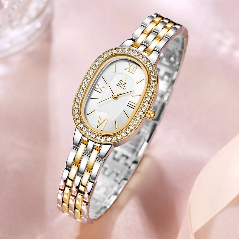Waterproof Vintage Women's Watch - Luxury Diamond-Studded Quartz Watch for Ladies Emeline