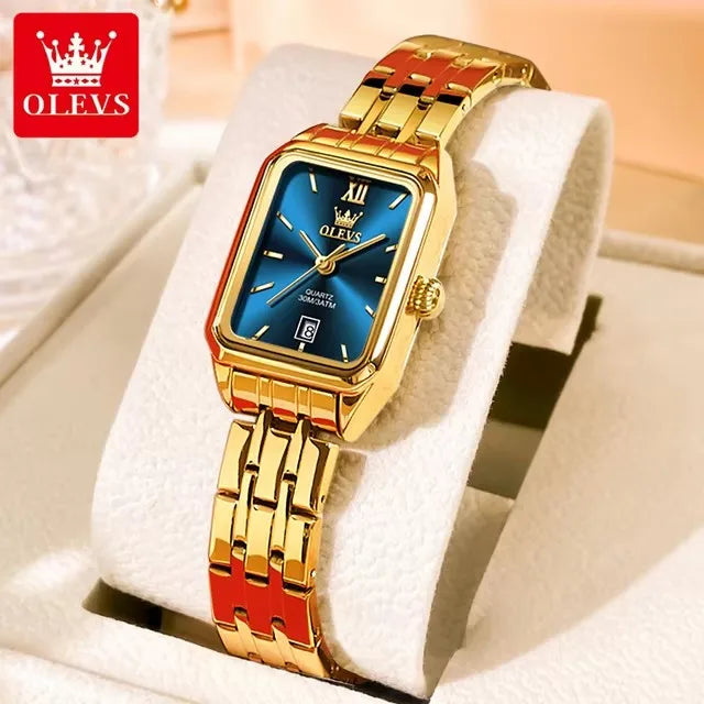 OLEVS 5616 Women’s Luxury Watch - Stainless Steel Strap, Waterproof Quartz Wristwatch with Roman Numerals & Calendar