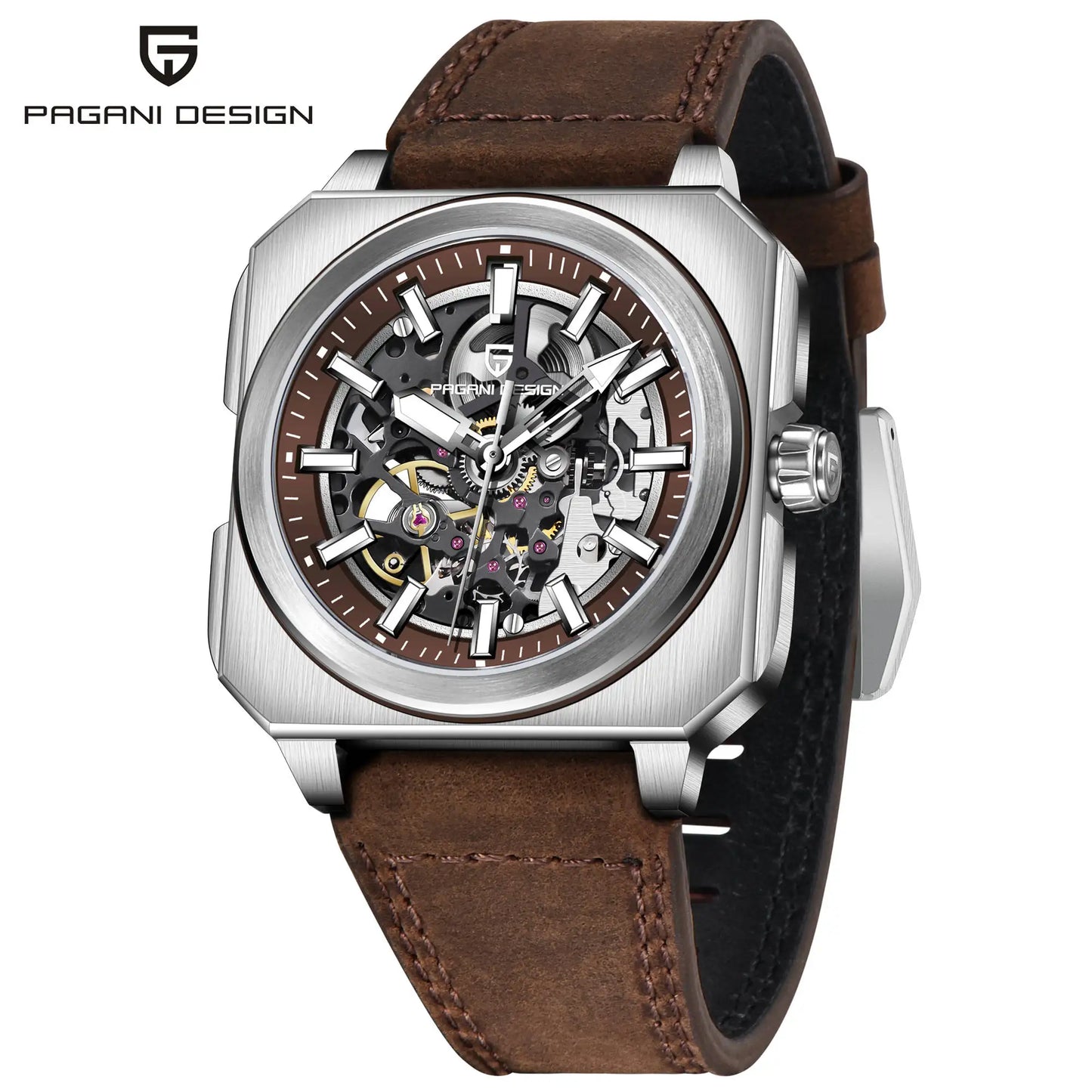 PAGANI DESIGN 1791 Skeleton Men’s Luxury Watch – Automatic Mechanical Sapphire Glass 5ATM Waterproof