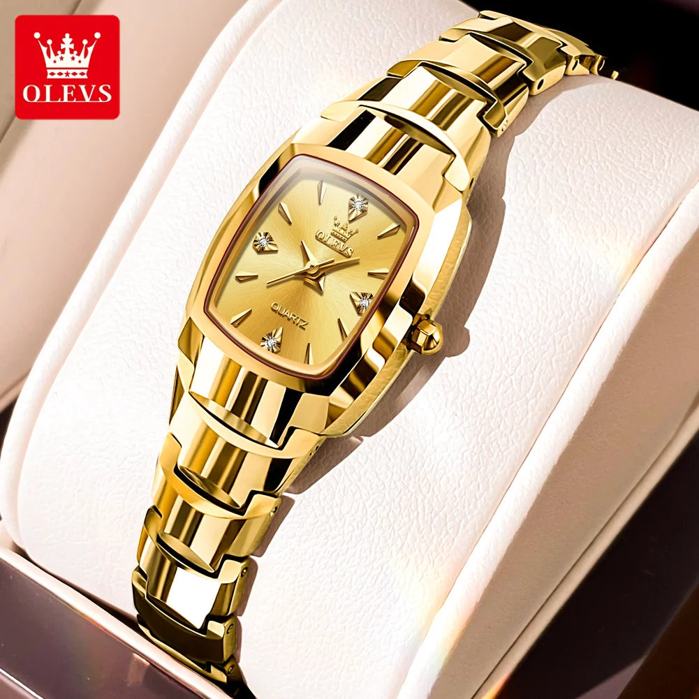 OLEVS 7006 Unisex Quartz Watch - Classic Black Stainless Steel Wristwatch for Men and Women, Perfect Lover's Gift
