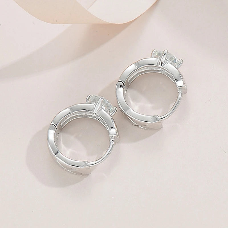 925 Sterling Silver Moissanite Ear Buckles – 0.5 Carat High-End Luxury Design, Elegant Gift for Women Gianna