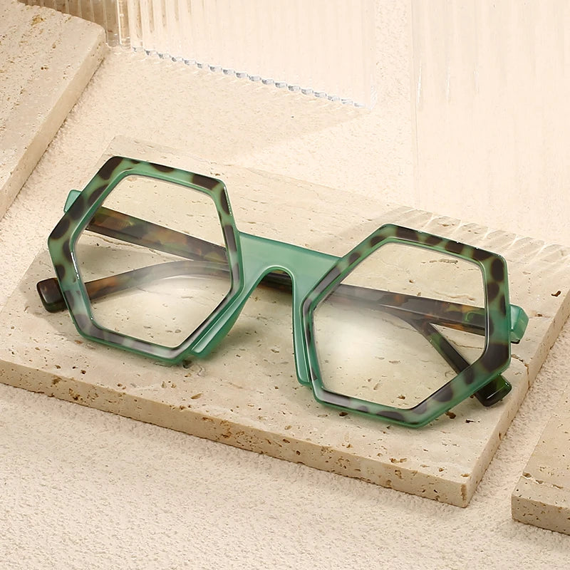 Hexagonal Full-Rim Blue Light Blocking Glasses | Stylish PC Eyewear for Youth | Unisex Frames for Men & Women Casper
