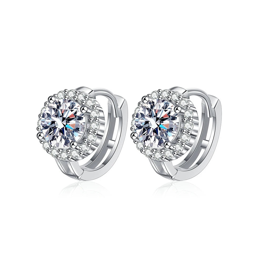 Elegant 925 Sterling Silver Huggie Earrings for Women – Sparkling Zirconia, Perfect Daily Wear or Gift Mina
