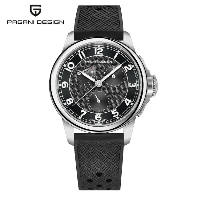 PAGANI DESIGN 1780 Men's Quartz Watch - Sapphire Crystal, Japan Movement, 100M Waterproof, Calendar, Stylish Relogio Masculino