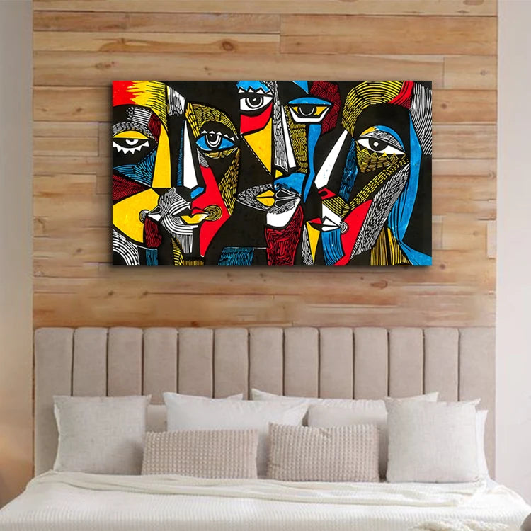 Abstract Character Canvas Paintings – Modern Wall Art for Living Room Décor