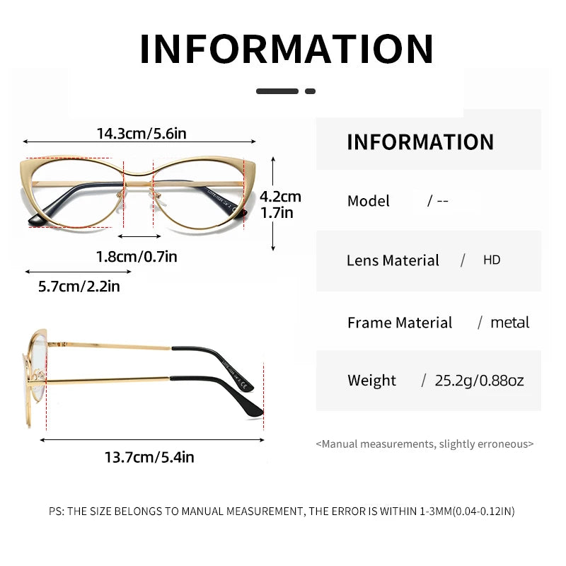 Metal Squared Frame Blue Light Blocking Eyeglasses | Fashionable Unisex Glasses for Men and Women Blanche