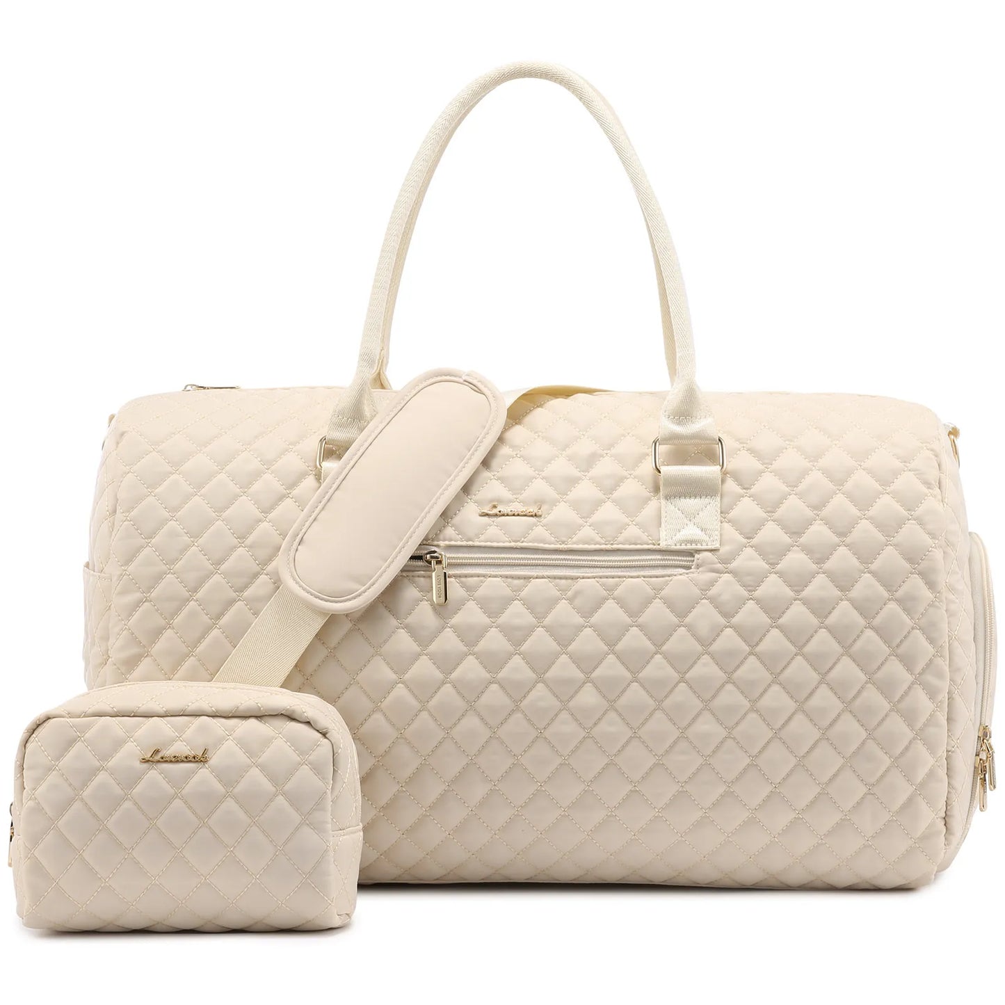 LOVEVOOK 2022 Luxury Quilted Weekender Duffel Bag - Custom Canvas Travel Bag for Men & Women Glazy