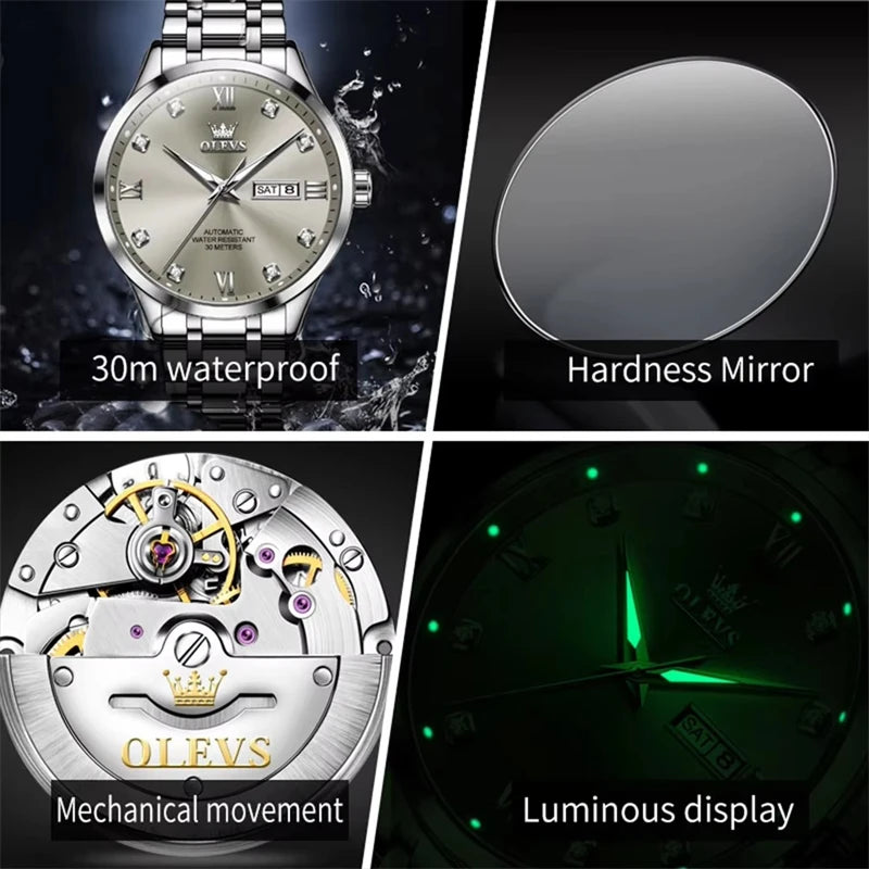 OLEVS 9946 Men's Automatic Watch – Luxury Mechanical Wristwatch with Date Display, Top Brand Business Design