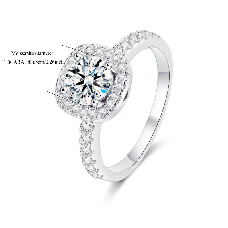 925 Sterling Silver Square Moissanite Ring | Elegant Gift for Special Occasions Zola