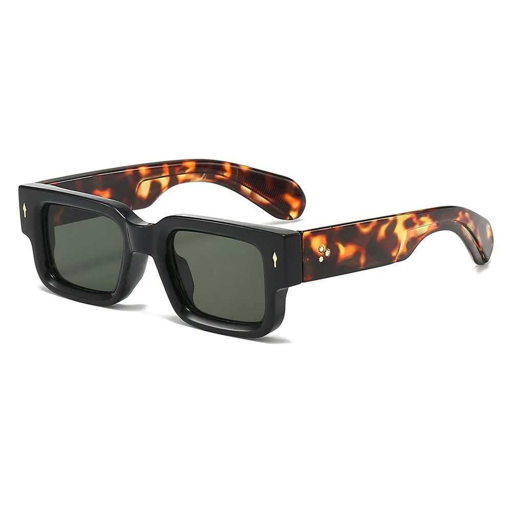 Rectangle Rivet Non Prescription Chunky Rectangle Blue Light Glasses Black Square Thick Frame Rectangle Women Men