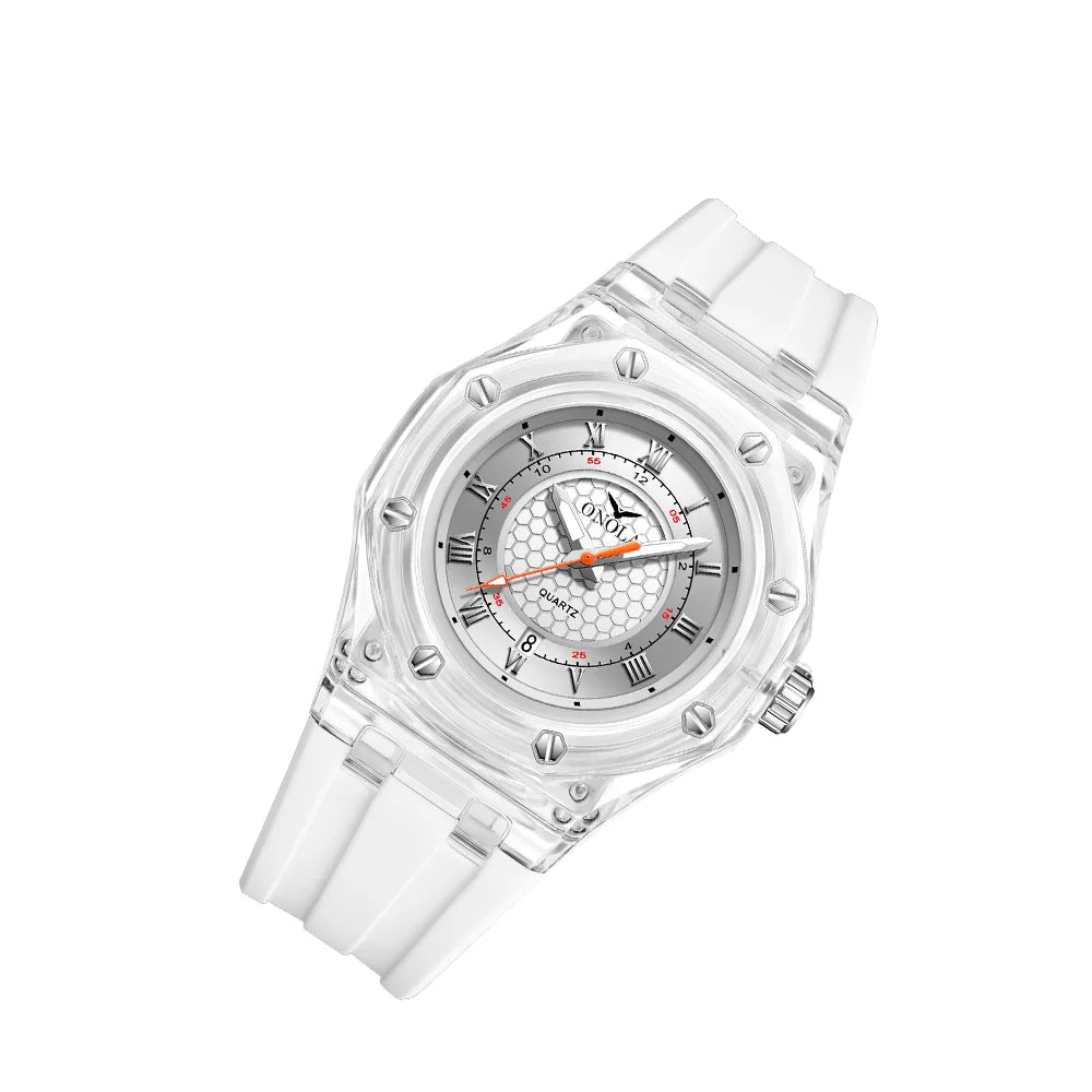 ONOLA 3857 Couple’s Quartz Watch – Simple, Casual Design, Waterproof Rubber Strap, For Men & Women