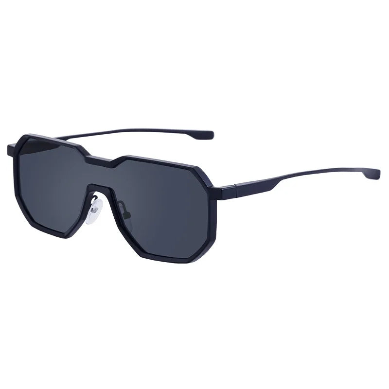 Steampunk Metal Frame Sunglasses for Men | Irregular One-Piece UV400 Designer Shades Logan