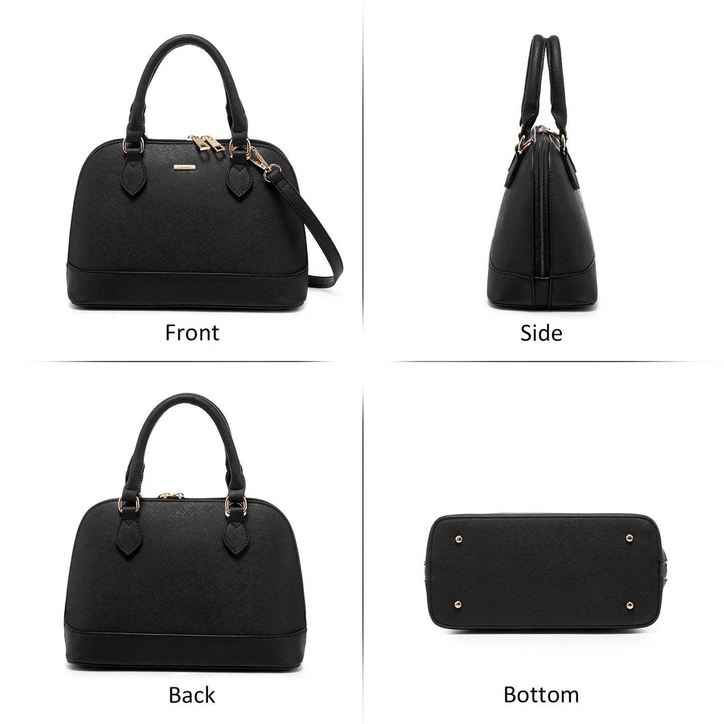 LOVEVOOK Designer Double Zip Satchel Bag – Classic Top Handle Shoulder Purse & Small Crossbody Bag for Women Yassi