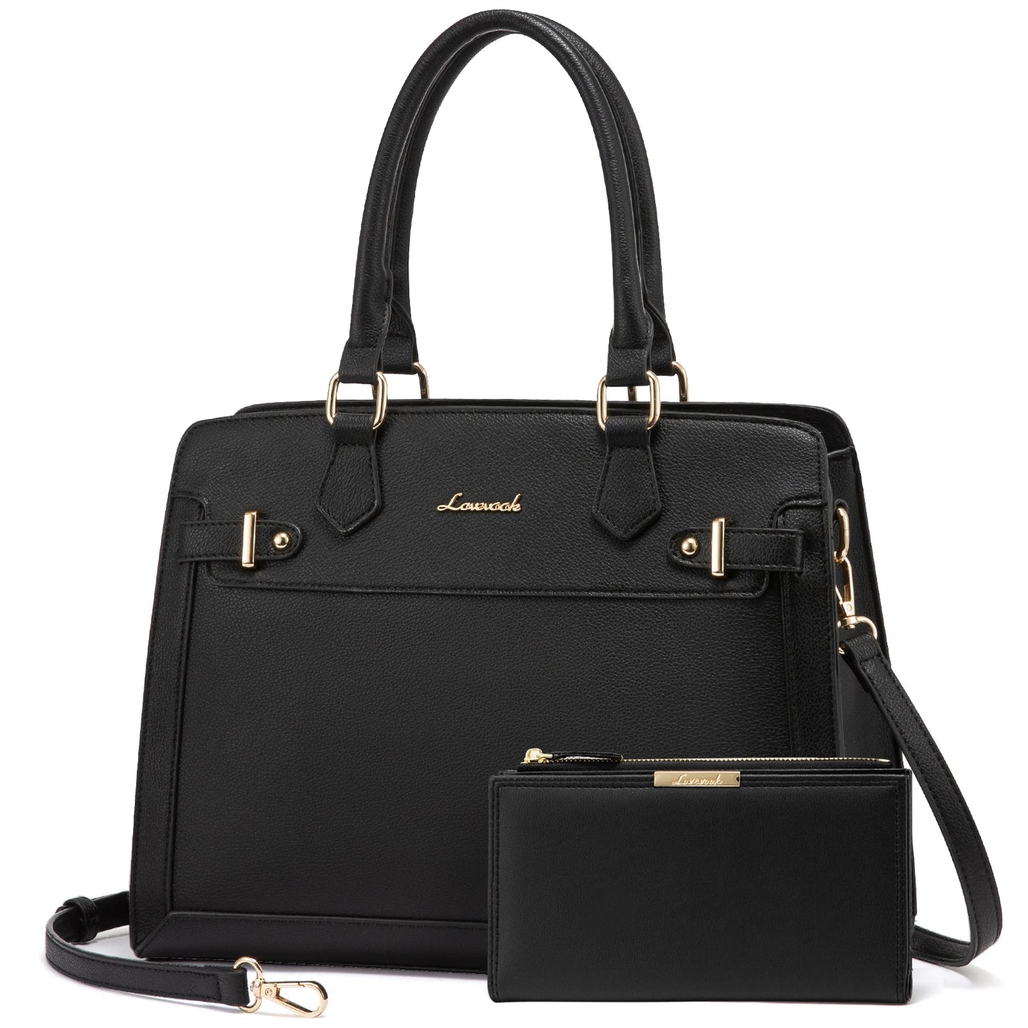 LOVEVOOK 2023 PU Leather Tote Bag Set for Women - 2pcs Handbags & Shoulder Bags Graciela