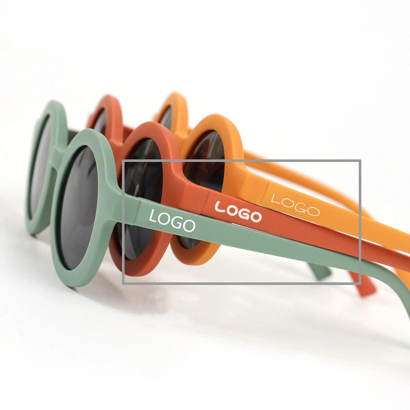 Cute Round Polarized Kids Sunglasses - Flexible TPEE Frame | CAT3 UV Protection for Girls & Boys Toby