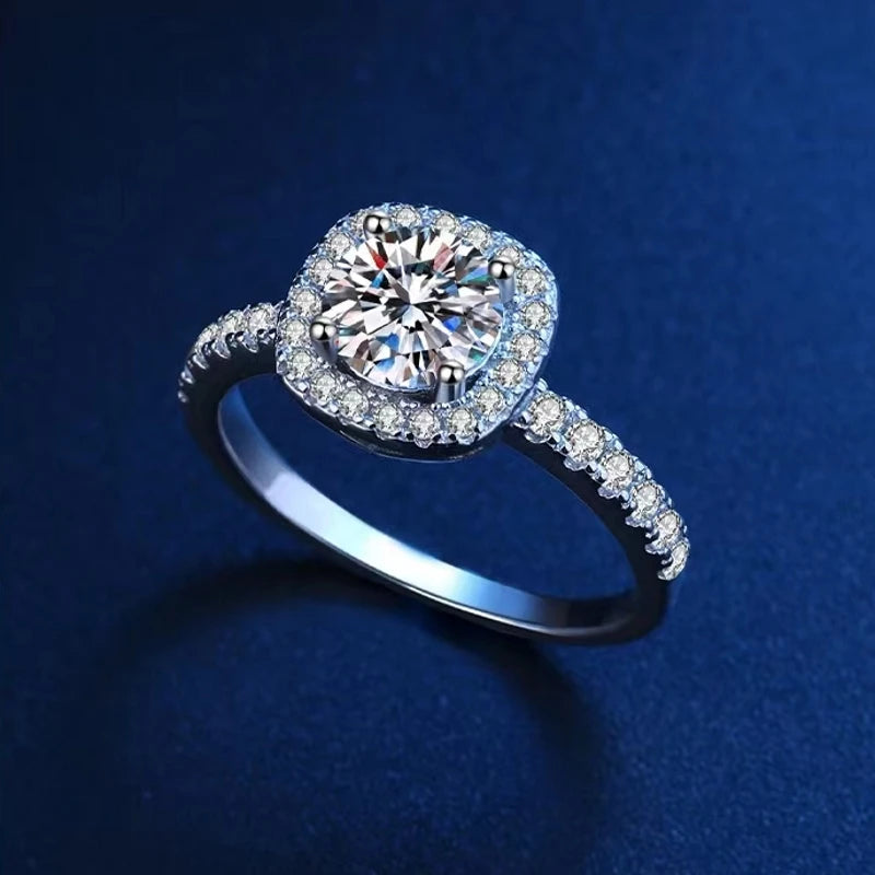 925 Sterling Silver Square Moissanite Ring | Elegant Gift for Special Occasions Zola