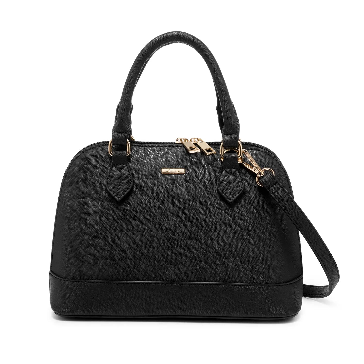 LOVEVOOK Designer Double Zip Satchel Bag – Classic Top Handle Shoulder Purse & Small Crossbody Bag for Women Yassi