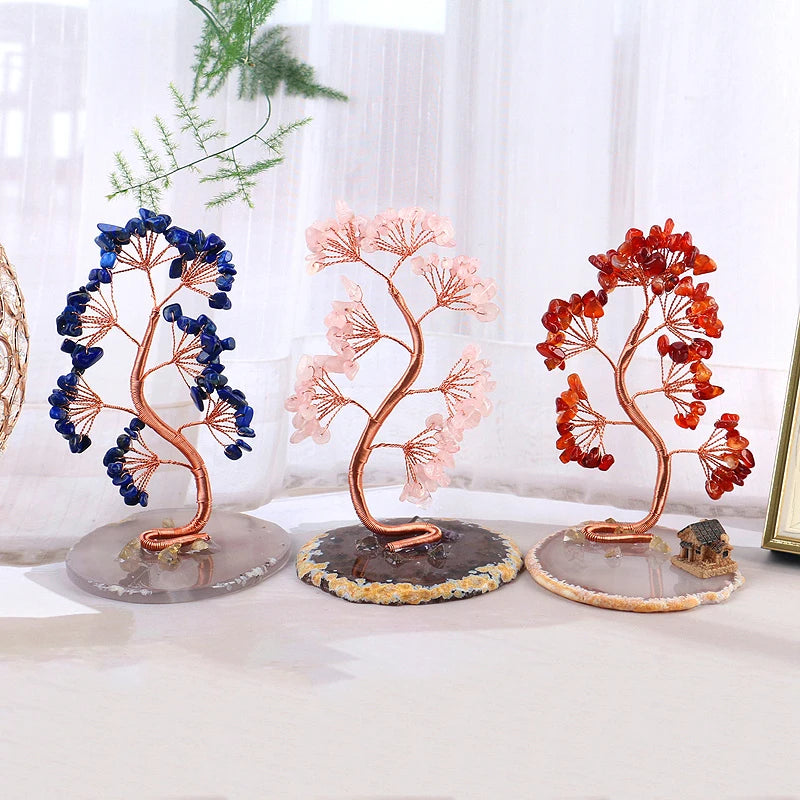Natural Healing Crystals Tree – Amethyst & Rose Quartz for Home Decor