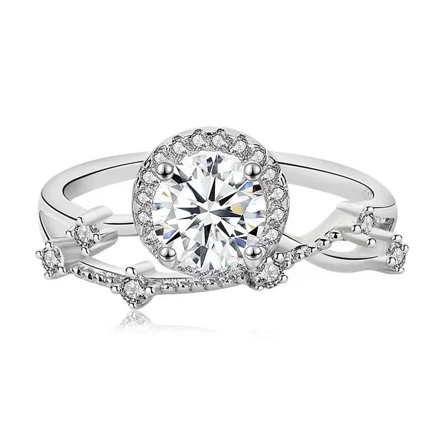 Elegant 0.5 Carat Moissanite Ring in 925 Sterling Silver – Perfect Engagement, Wedding, or Proposal Gift for Her