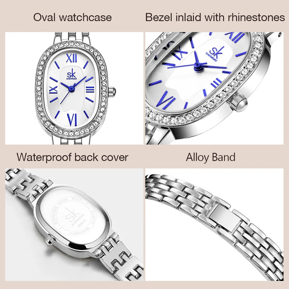 Waterproof Vintage Women's Watch - Luxury Diamond-Studded Quartz Watch for Ladies Emeline