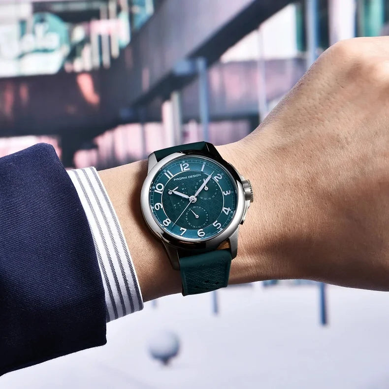 PAGANI DESIGN 1780 Men's Quartz Watch - Sapphire Crystal, Japan Movement, 100M Waterproof, Calendar, Stylish Relogio Masculino