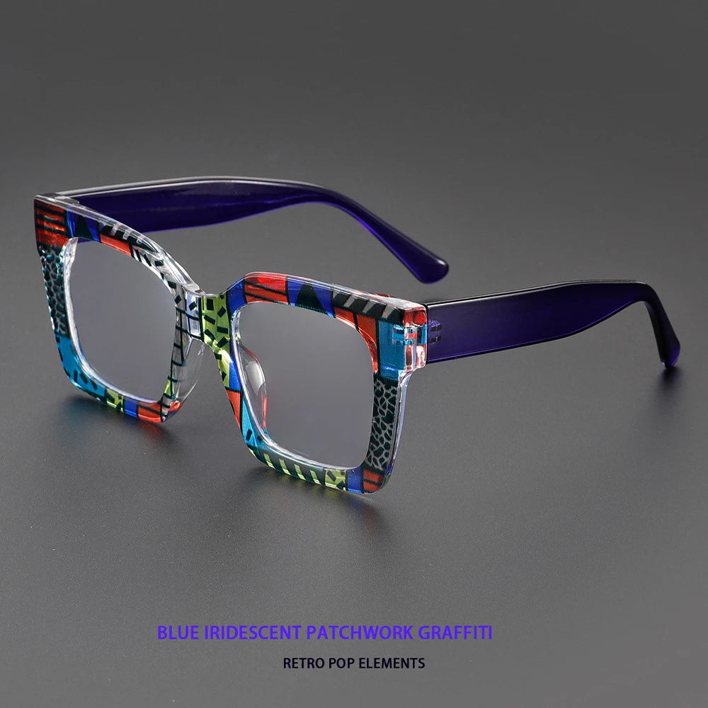 Vintage Square Glasses Frame – Trendy Designer Blue Light Blocking Eyeglasses for Men & Women Payton
