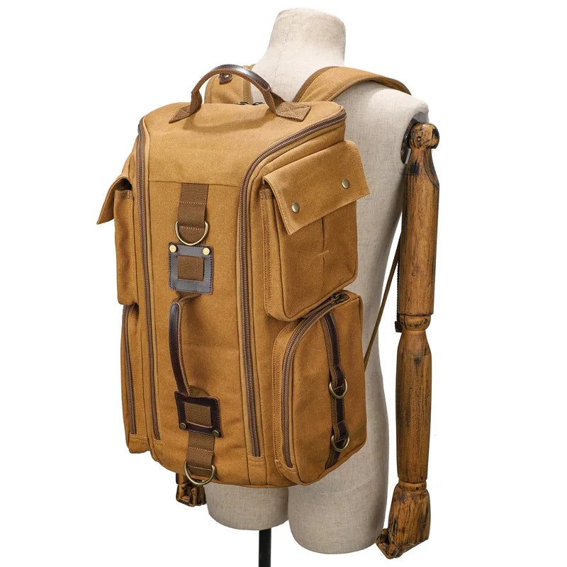 Retro Waterproof Travel Backpack for Men – Outdoor Leisure Bag with Large Capacity & Laptop Compartment