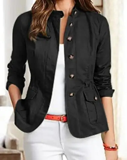 Vintage Women's Autumn Slim Fit Long Sleeve Coats - Stylish Work Jacket Clarisse