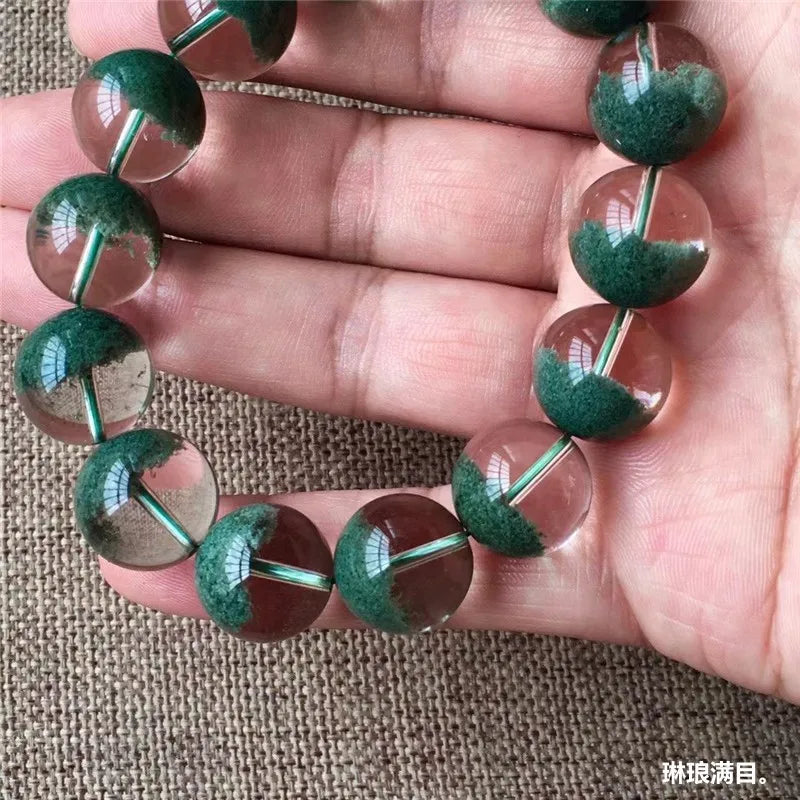 Natural Brazil Green Quartz Bracelet - Elegant Thousand-Layer Crystal Gold Single-Wrap for Men & Women